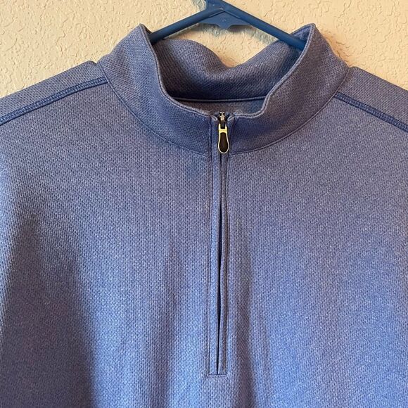 Men's pebble beach performance M Blue Half-Zip Sweater embroidered golf zip up - Picture 2 of 5